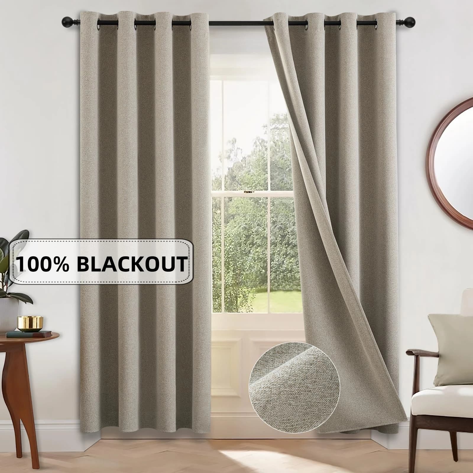 310 cm di altezza Custom Made 100% Blackout Soggiorno Finestra Tende in finto lino Tende per camera da letto Tende Tenda in tinta unita