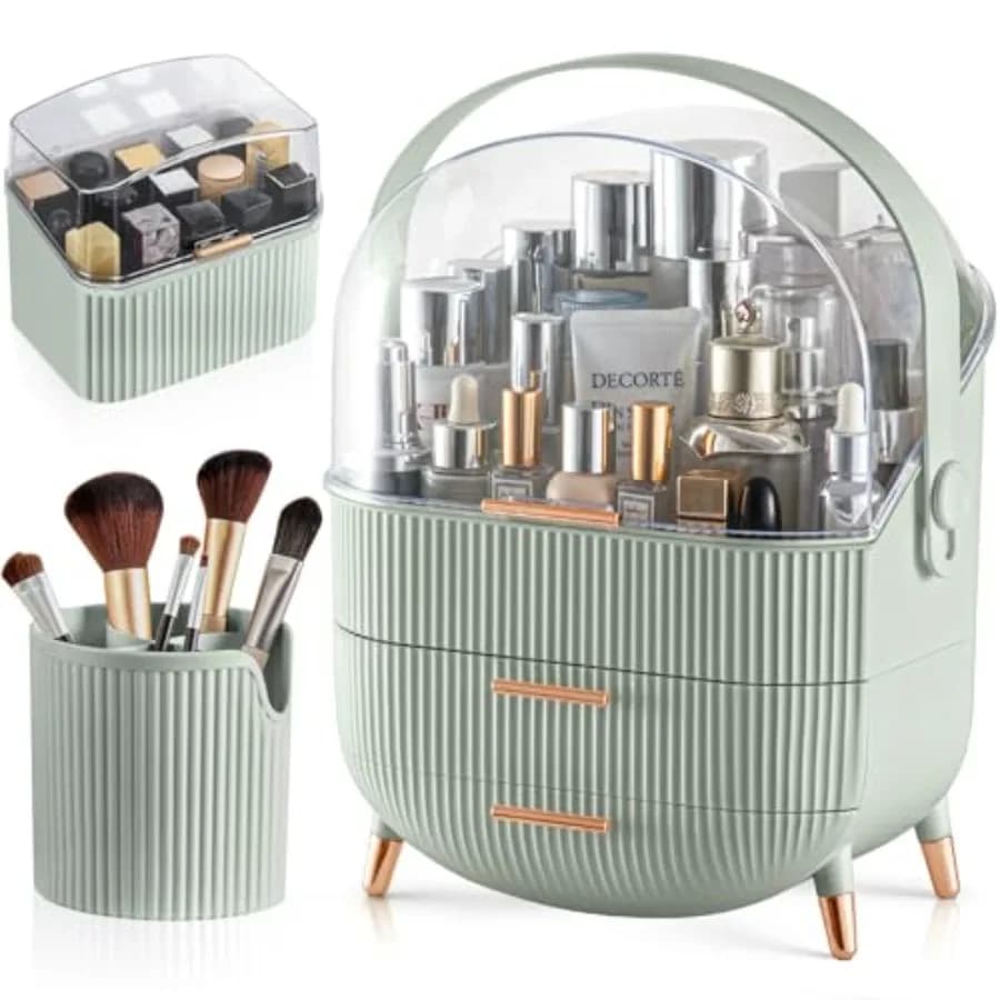 Organizer for Make-ups with 2 Drawers and Brush Doors, Exhibitor for Rossetti, Cosmetic Container for Toeletta and Bathroom Floor