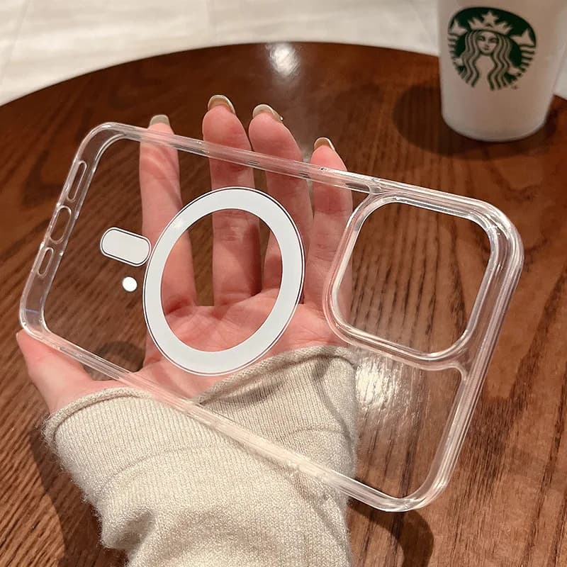 Magnetic Phone Case For iPhone 16 17 Pro Max 13 11 15 14 12 17 Air 17Promax Soft Silicone Transparent Shockproof Funda Cover