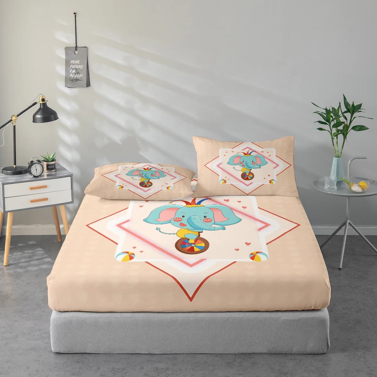Set di lenzuola con stampa Dumbo, proteggi materasso e federa combinati, set di lenzuola stampate ad alta definizione include 1 lenzuolo con angoli + 1 o 2 federe (1 federa per 60*100cm e 72*132cm, il resto delle misure per 2 federe). Adatto per Camera da Letto e Stanza degli Ospiti, Biancheria da Letto in Poliestere Ultra Morbido, Lavabile in Lavatrice, Utilizzabile in Tutte le Stagioni