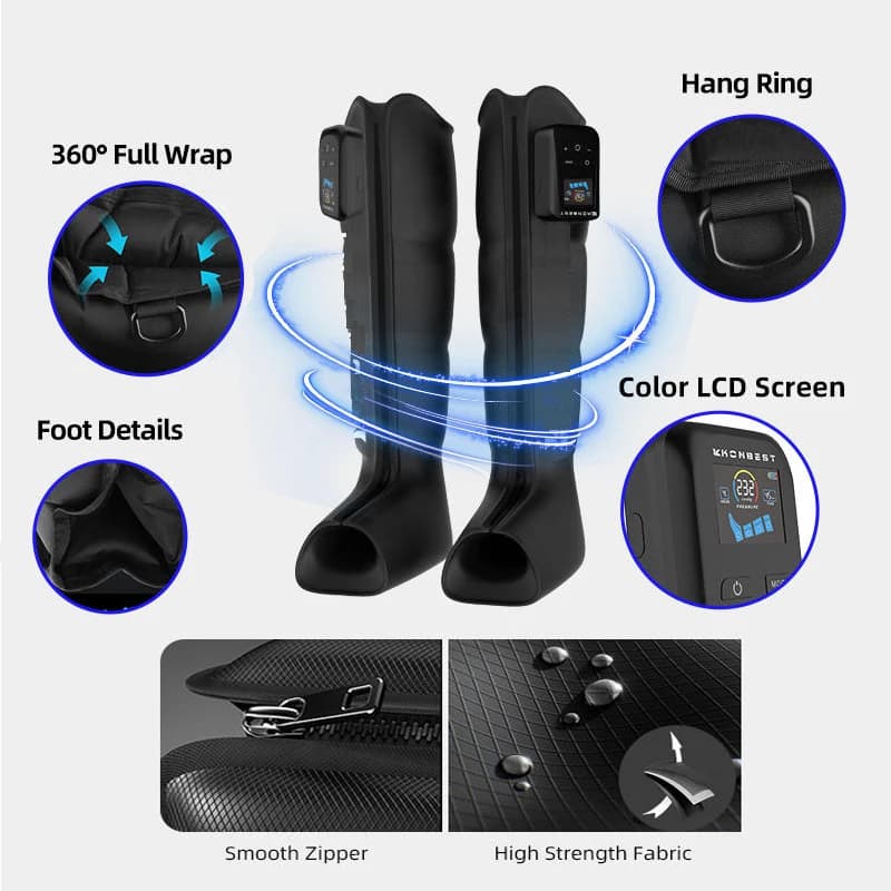 Air Compression Leg Massager Pressotherapy Pressure Boots Foot Leg Circulation Machine 4 Airbag Sport Recovery Blood Circulation