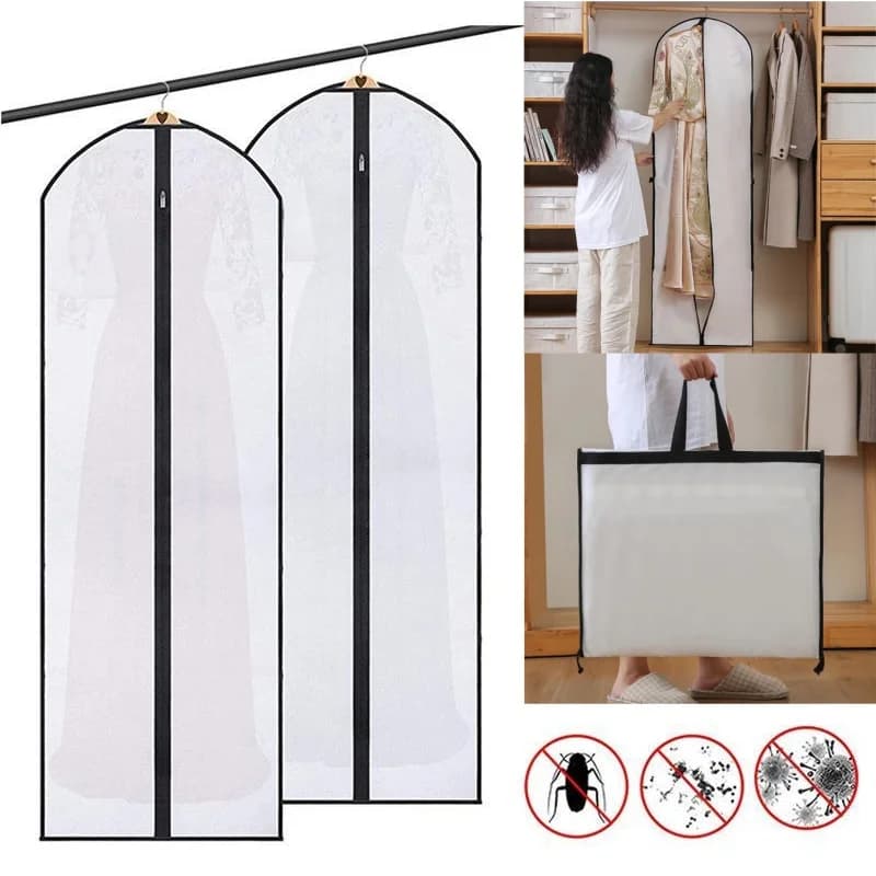 Copertura Antipolvere per Vestiti da 180 cm, Protezione per Abiti, Giacche, Cappotti, Borsa da Viaggio, Copertura per Abiti da Sposa