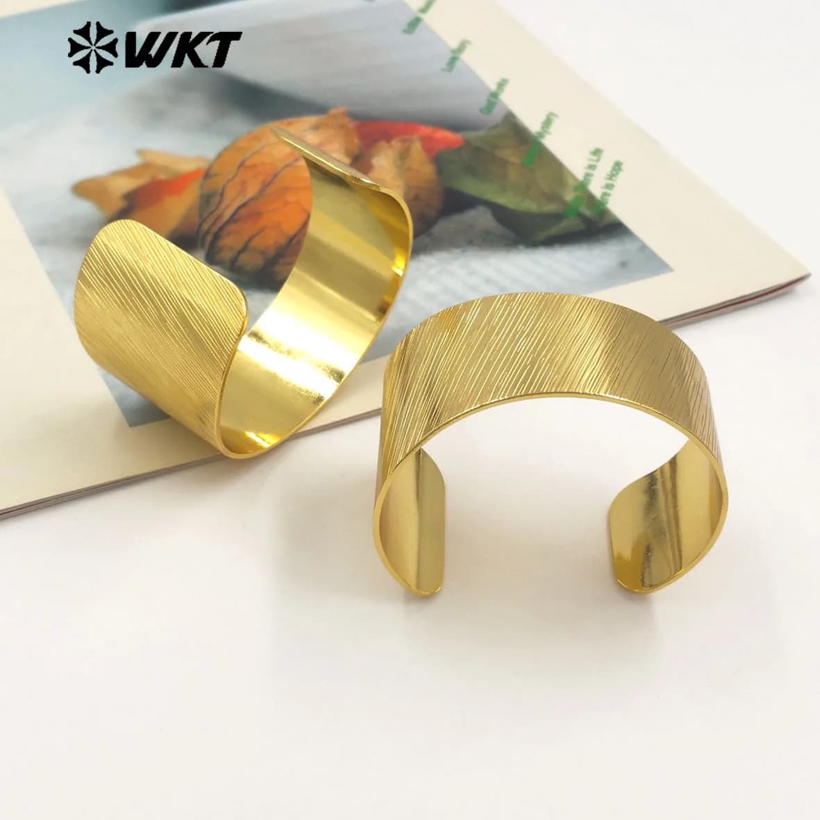 WT-B668 Bracciale Unisex Placcato Oro 18K in Ottone Giallo, Nuovo Arrivo, Decorazione Quotidiana, Stile Semplice, Misura Regolabile