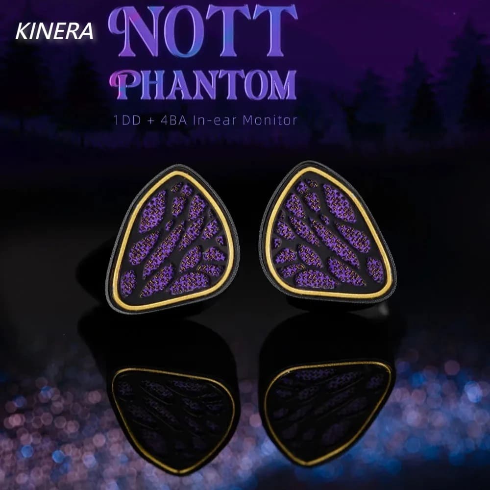 Nuovi auricolari intrauricolari Kinera NOTT 1DD + 4BA IEM con cavo HiFi con spina staccabile bilanciato da 0,78 mm 2 pin 3,5 mm + 4,4 mm