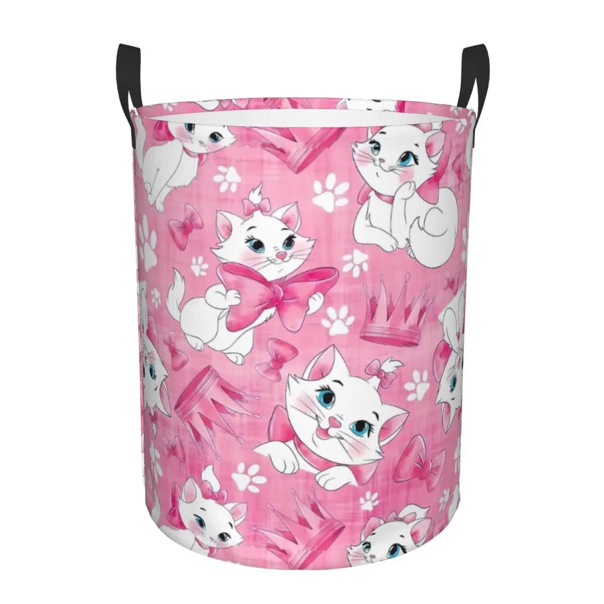 Cesto per Bucato Pieghevole a Forma di Gattino Marie, Contenitore per Vestiti e Giocattoli per Bambini