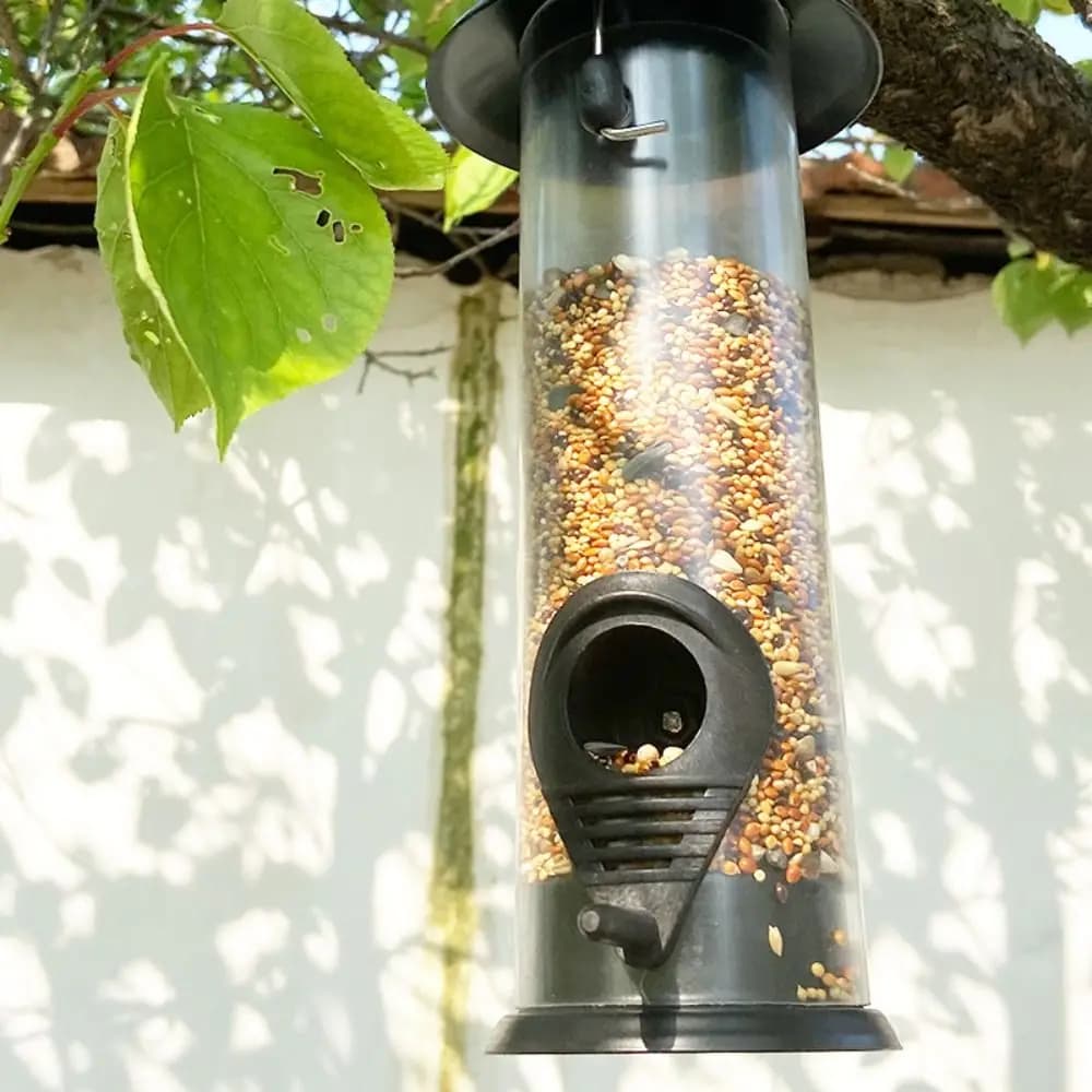 Feeding Container Waterproof Bird Feeder Automatic Large Capacity Bird Hanging Food Dispenser Transparent Bird Feeding Bowl Tree