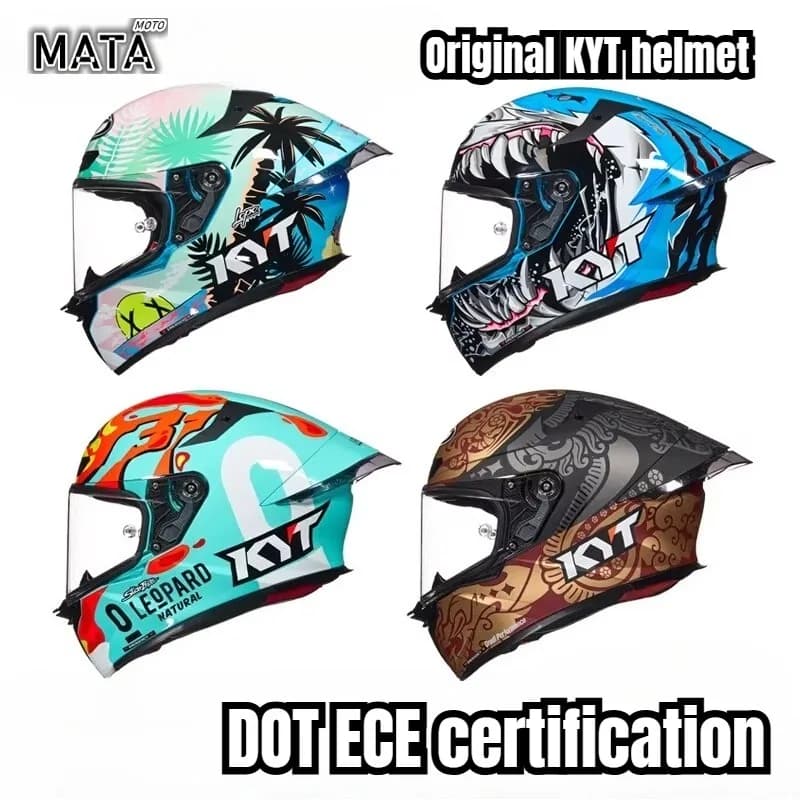 Original Motorcycle Helmet KYT TT-REVO ECE2206, Sports Helmet for Men, Omologato DOT, for Scooter, Model Squalo