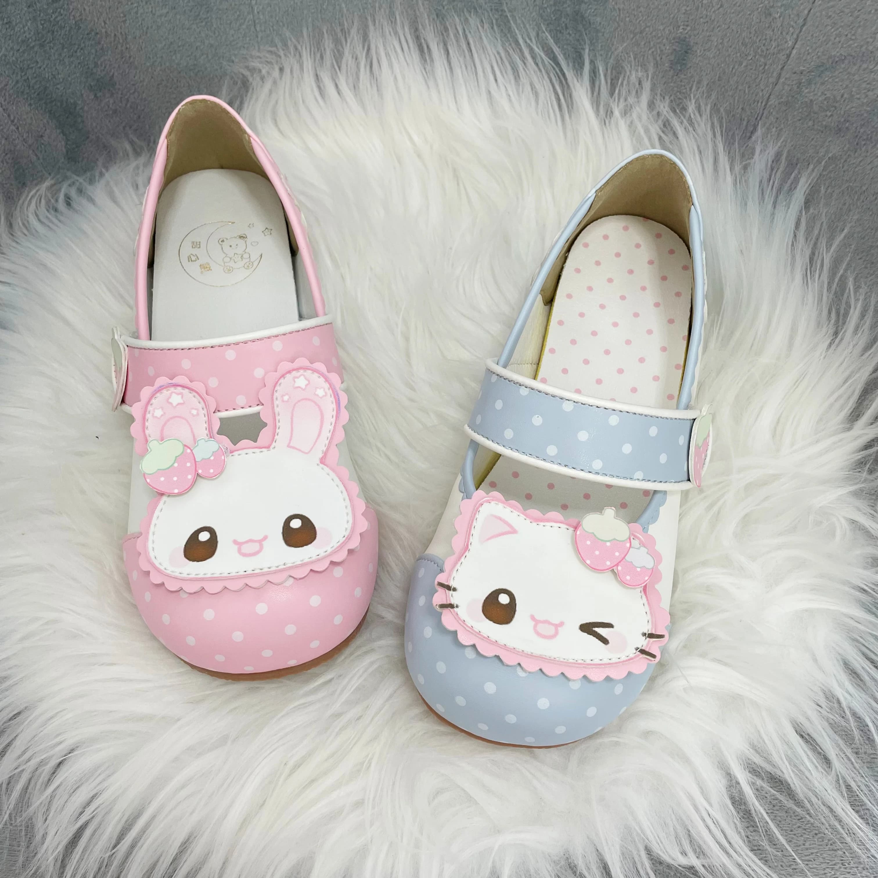 Cos Sweetheart Bear Scarpe da interno Lolita originali Scarpe da principessa con fondo morbido a testa tonda simpatico cartone animato