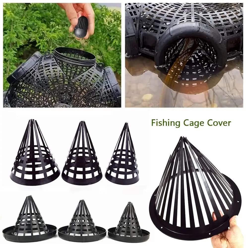 1 pz nuova copertura della gabbia da pesca in plastica 7.5/9/11/20/21/30 cm coperchio anguilla cestino cestino strumento di pesca all'aperto trappola rete da pesca
