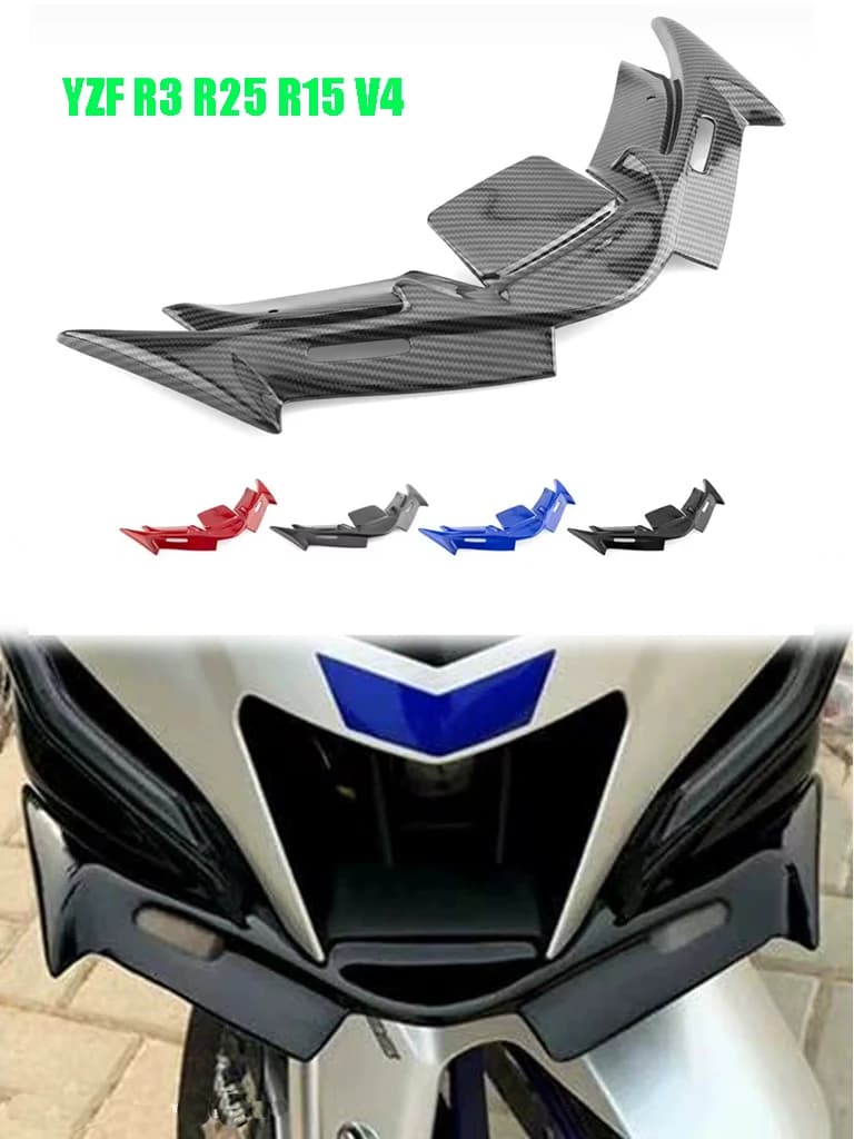 Modified Motorcycle Winglet for Yamaha YZF-R3 YZF-R25 R15 V4 2014-2022 Red/Black Decorative Parts of Motorbike Wind Shield