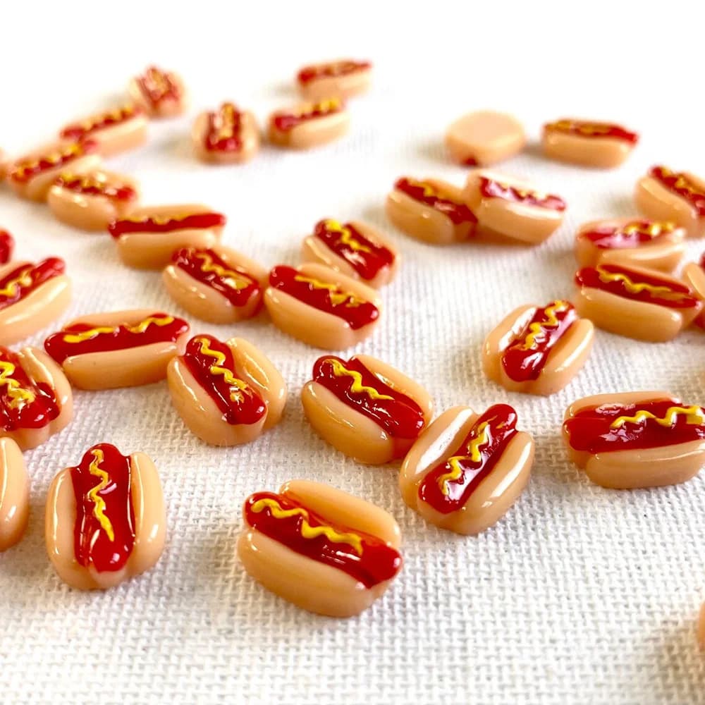 10 mini miniature di hot dog in resina, cabochon di cibo finto per giardino fatato micro paesaggio casa decorazione artigianale fai da te ornamento