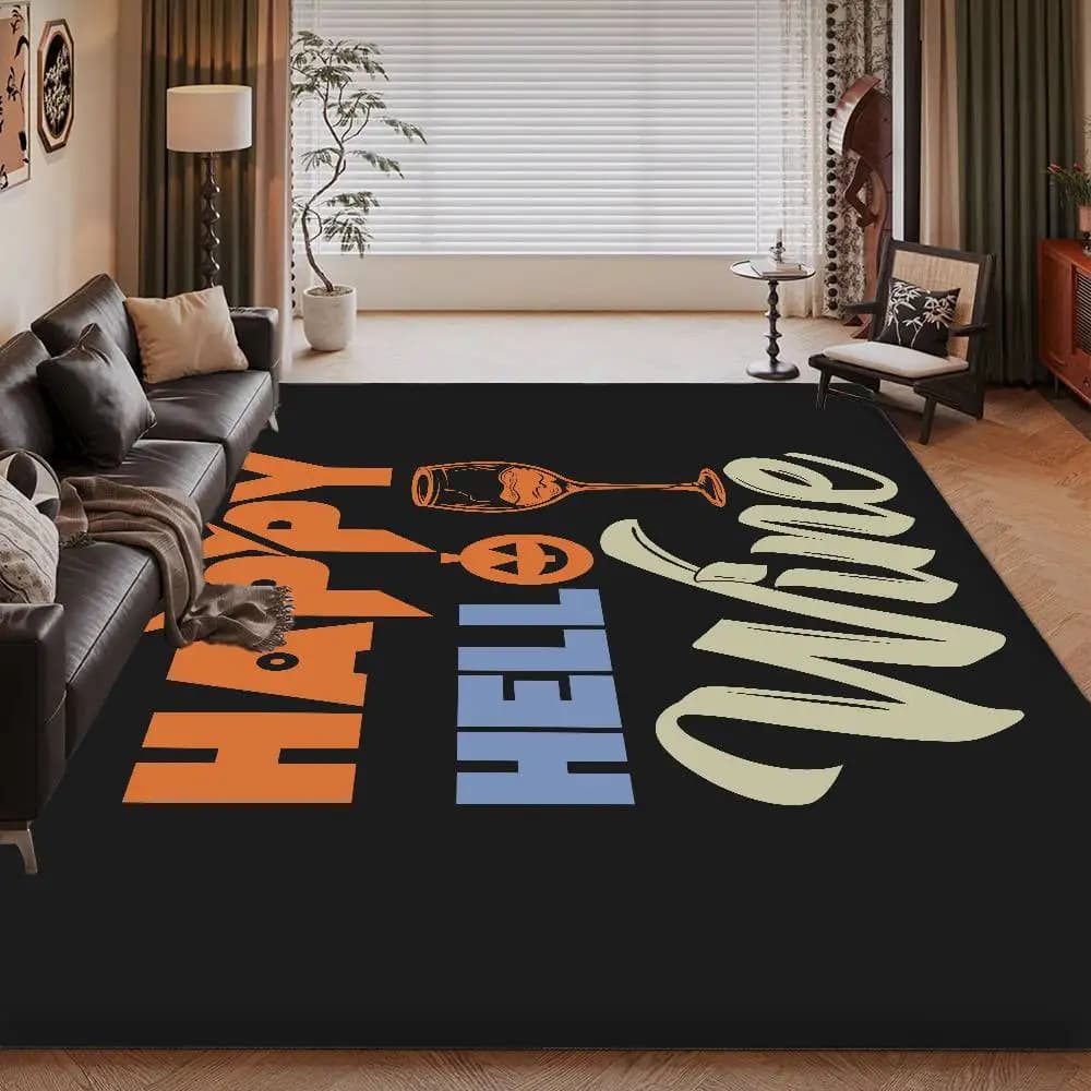 Cartoon Halloween Teschio Fantasma Lettere Tappetini da camera Lavabile antiscivolo Soggiorno Divano Sedie Tappetino da cucina Alfombra