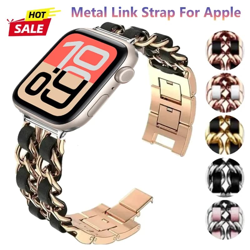 Cinturino in metallo per Apple Watch Ultra 3 49mm 11 10 9 8 7 6 5 4 SE Bracciale donna moda per iWatch 45mm 44mm 42mm 46mm 41/40mm