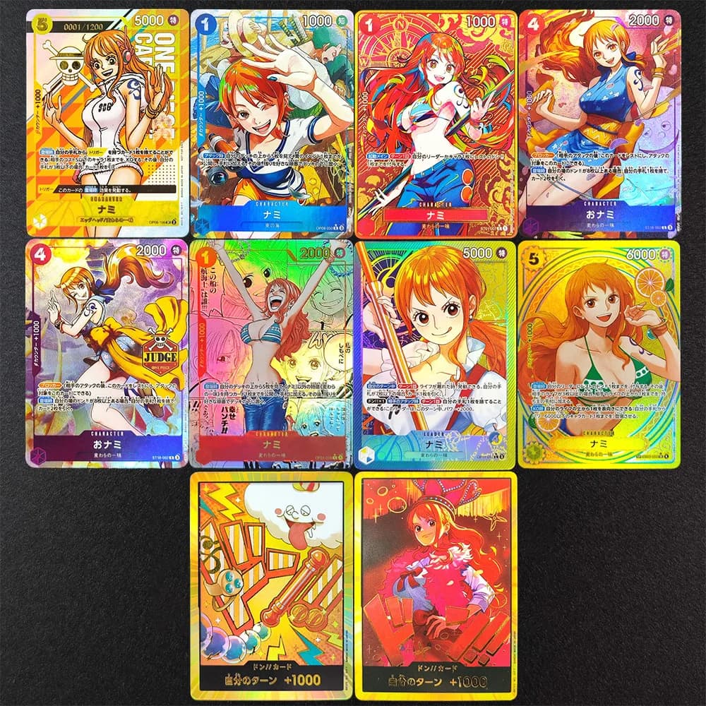 Carte da Collezione Giocattolo Manga Giapponese One Piece OPCG Fai-da-te Nami OP01-016 OP09-050 OP08-106 OP11-041 ST01-007