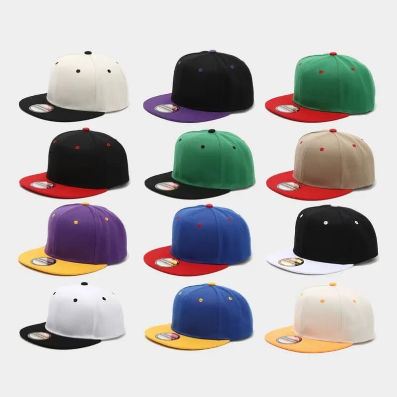 Hip-Hop Hat Bicolor for Men and Women, American Style Versatile, Baseball cap with Flat visor