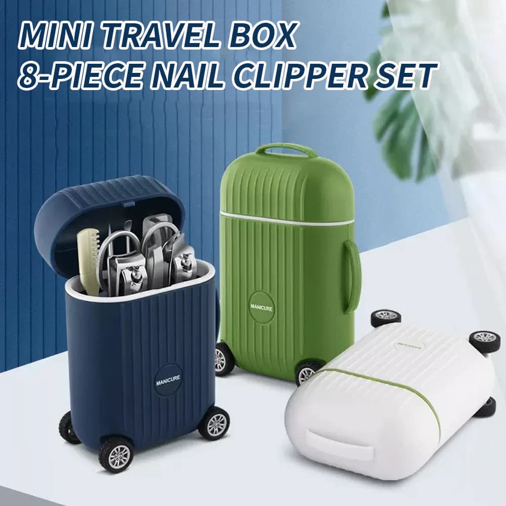(Affordable nail clipper set) Creative 8-piece mini luggage nail clipper set - easy to carry
