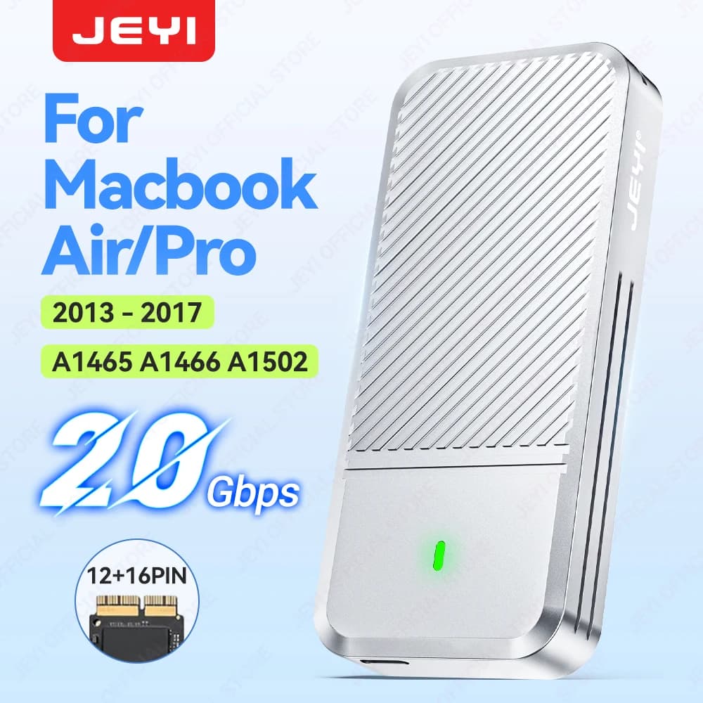JEYI Custodia MacBook Air/Pro per MacBook Air/Pro 2013-2017 - Adattatore NVMe Plug & PlayDriver-Free USB-C da 20 Gbps, supporto 4 TB