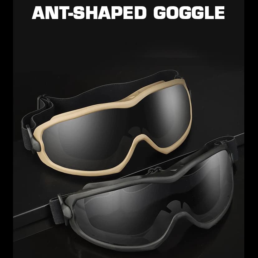 Tactical Ant-shaped Goggles Hiking Shooting Goggles for Motorcycle Ski Windproof Goggles FAST Helmet Glasses