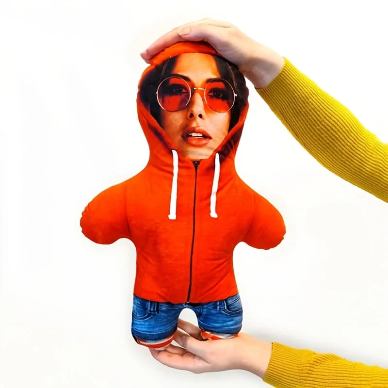 Peluche personalizzabile con foto, cuscino personalizzato con motivo a cartone animato, multicolore, utilizzabile come cuscino da abbraccio