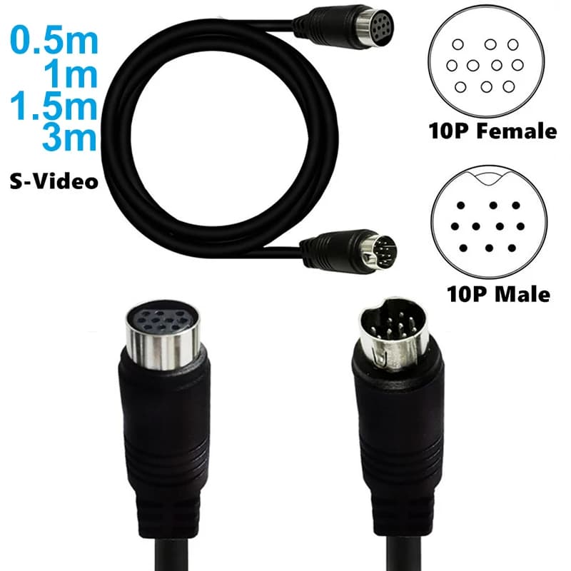 Cavo di prolunga audio e video adattatore di ingresso audio Mini Din da 10 pin maschio a femmina per apparecchiature video Gamesaudio