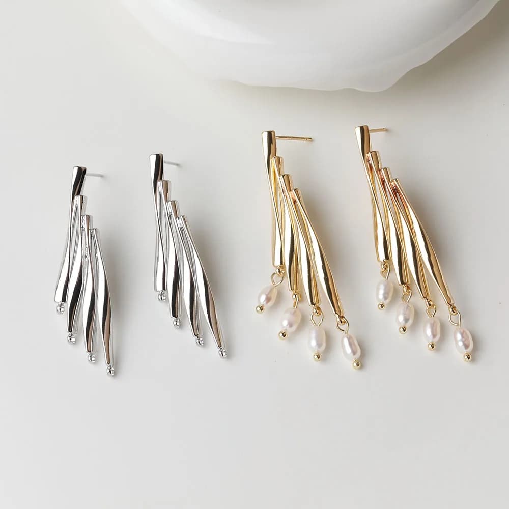 2 pcs button earrings with delicate fashion design for the creation of handmade brass hand-plated 14k 12*47,5 mm accessories