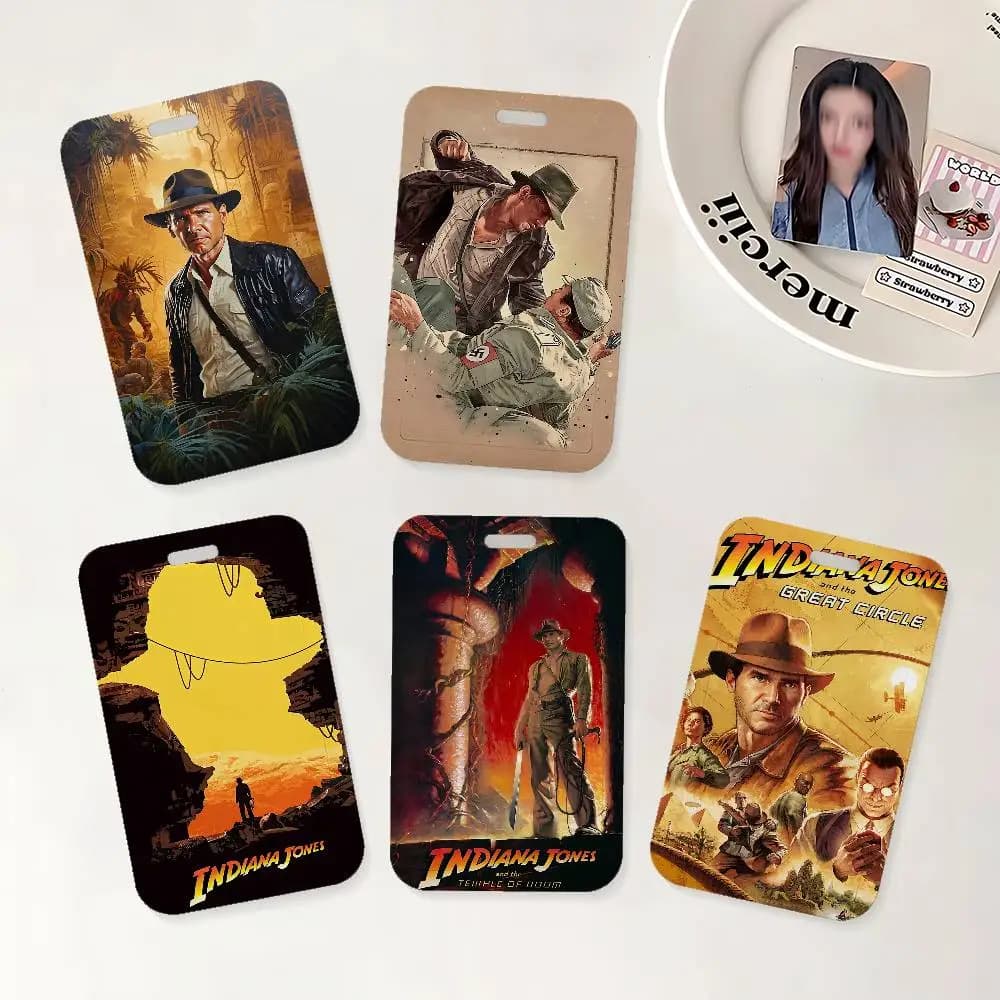 Porta badge con cordino da collo per tessere identificative, ideale per ufficio e scuola - Ispirato a Indiana Jones