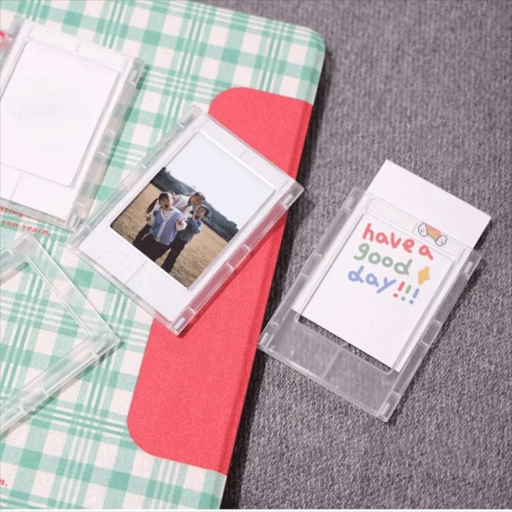 Mini Photo Frame Acrylic Transparent Magnetic Picture Frames Magnet Design Acrylic Card Display Stand Refrigerator Magnet