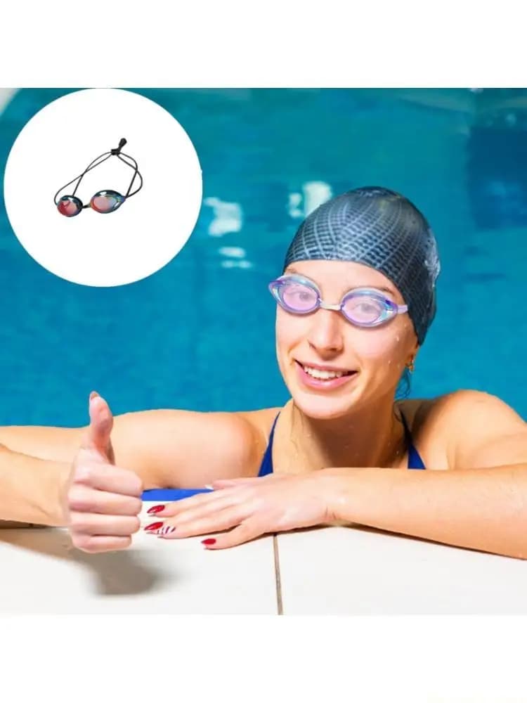 Occhialini da nuoto da gara con cinturino elastico 31BE con protezioni solari e ponte nasale regolabile per il nuoto agonistico