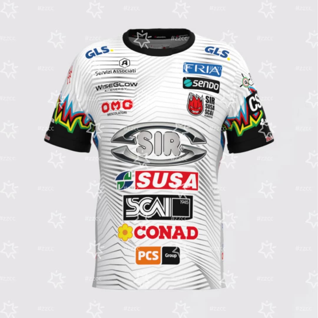 Superlega Perugia 25-26 Home Man Woman Kids Sport T-shirt Summer Y2K
