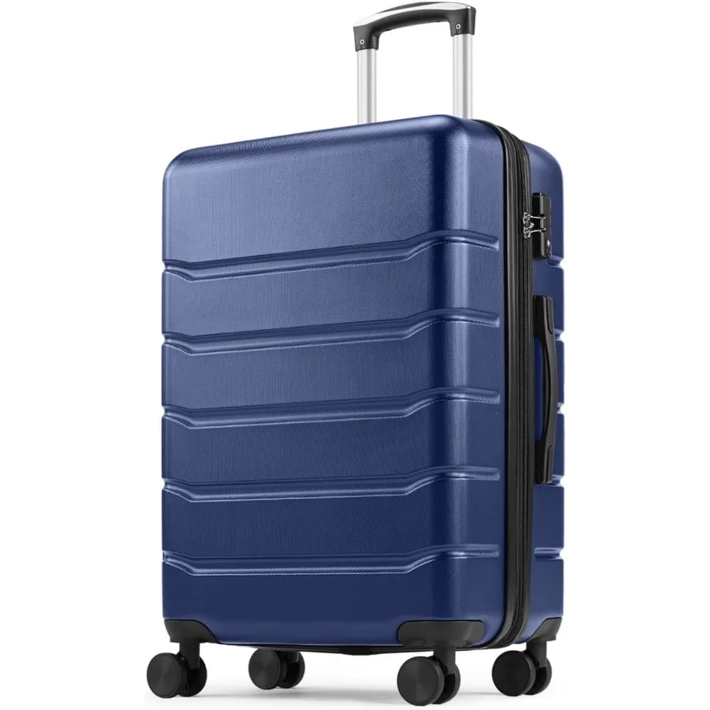 28 Inch Checked Spinner Luggage Suitcase
