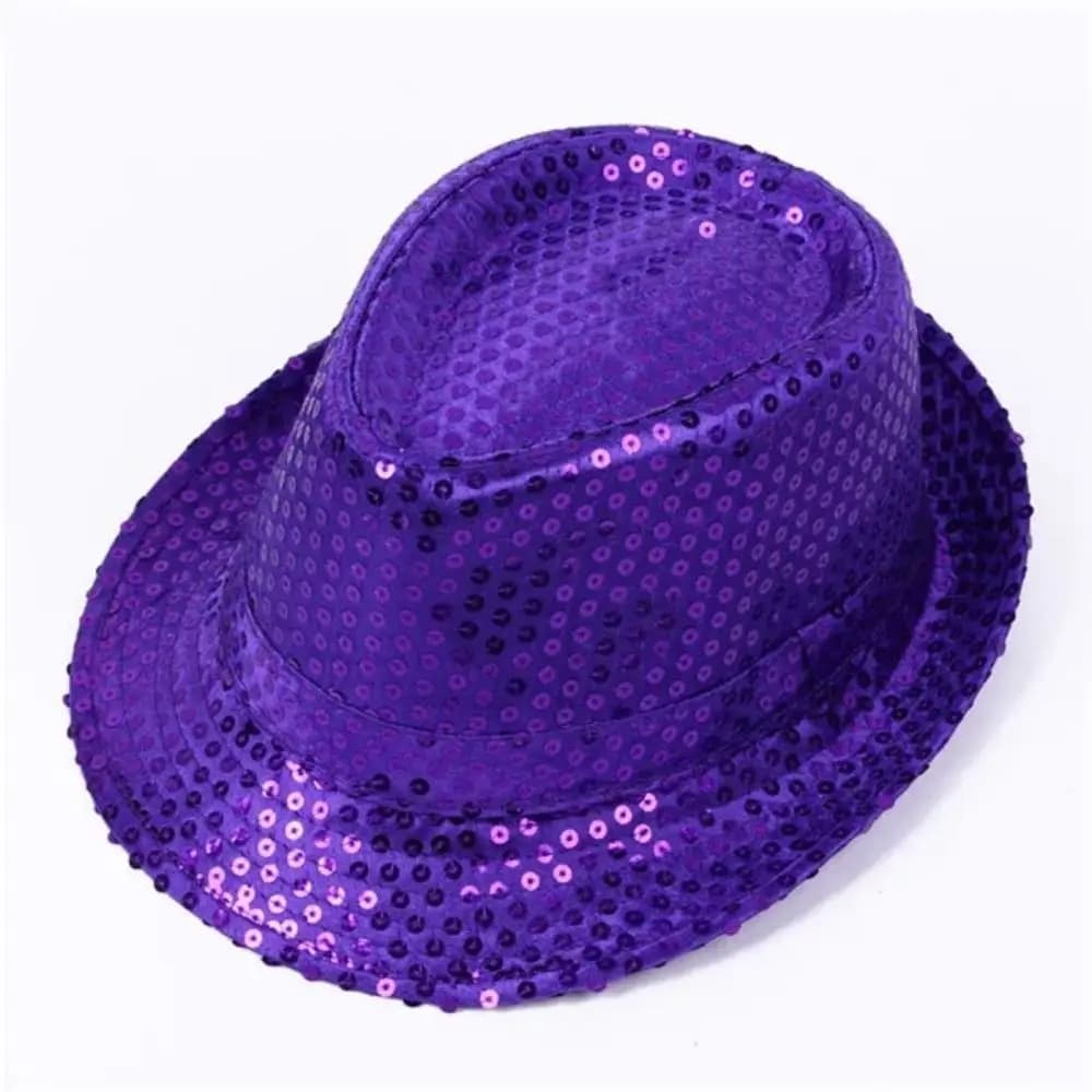Simple Sequin Sequins Fedora Hat Brilliant Beading Dance Jazz Cap 58cm/54cm Creative Glitter Jazz Hat Decorated