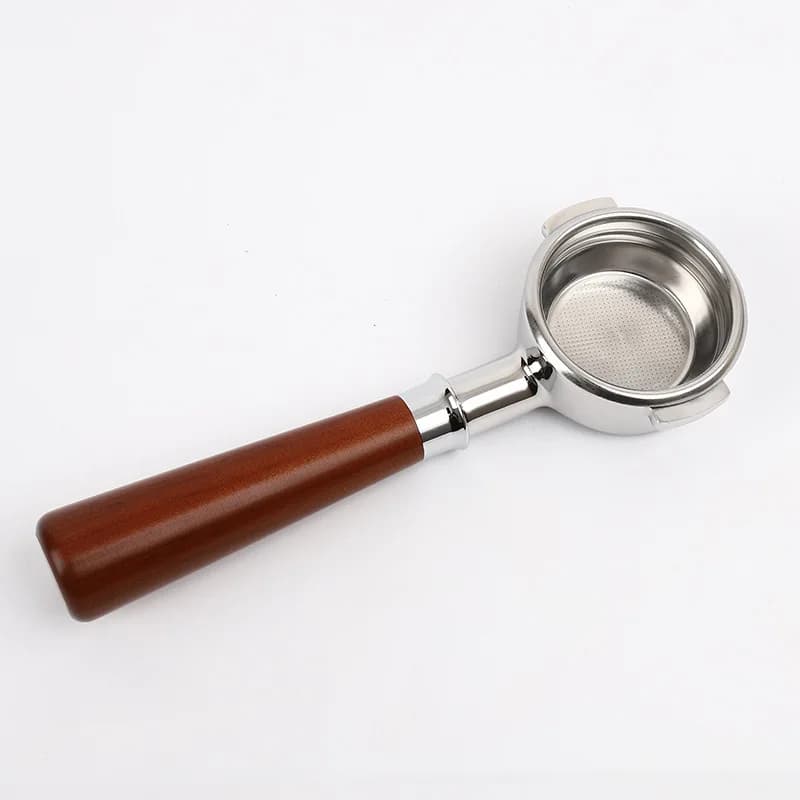 Coffee Product 58mm Bottomless Portafilter Wooden Handle E61 EC680/other models Naked Filter Basket Espresso Machine Accessories