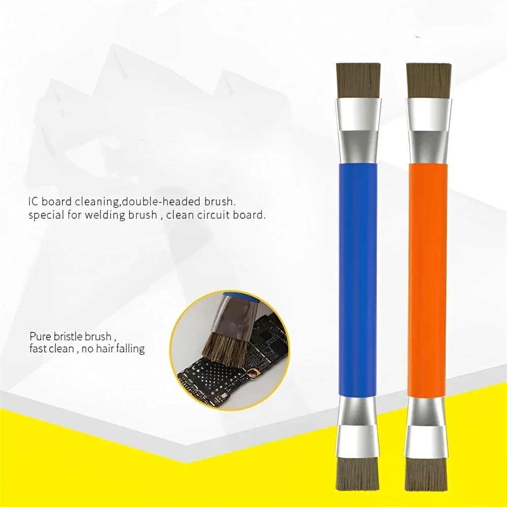 The double-end safety brush is used for cleaning cell phone chips and computer motherboards.