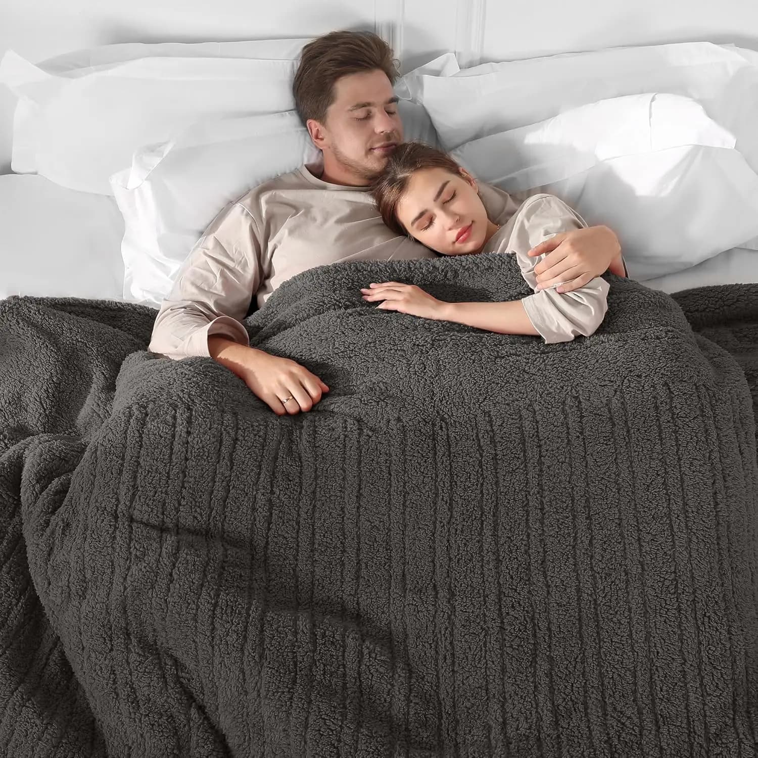 Coperta riscaldata elettrica Queen con doppio controllo, 5 livelli di calore e spegnimento automatico, tessuto ultra morbido e lavabile
