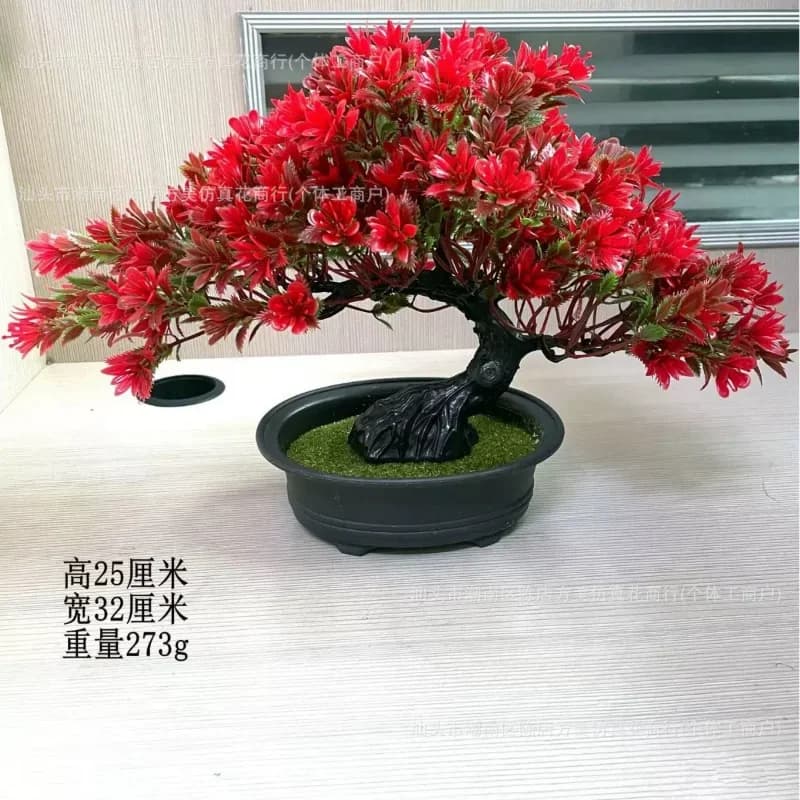 Artificial plant in pot Bonsai Green Small trees Plants Realistic Ornaments Exterior Plastic Realistics Floral decorations for potted house