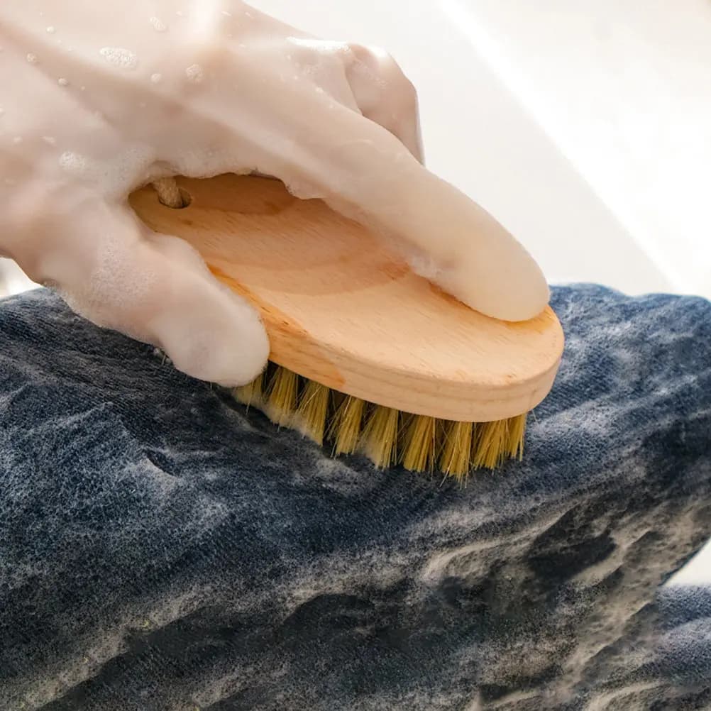 2Pcs Household Laundry Brush Shoes Washing Bristle Cleaner Natural Wood Bristles Ergonomic Design Non-Slip Comfortable Secure