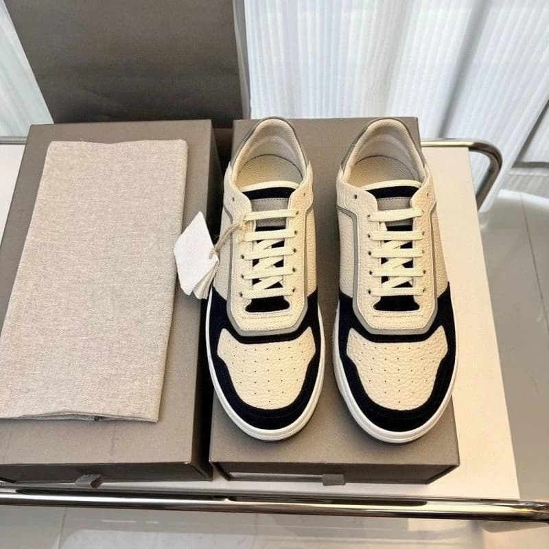 Scarpe da uomo 2026 in mesh traspirante con inserti in pelle bovina e allacciatura, scarpe sportive casual basse e scarpe eleganti