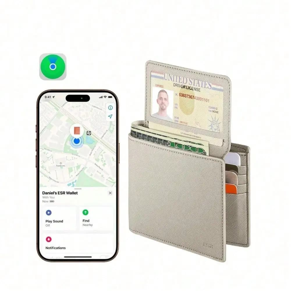 Portafoglio Smart Ultra-Sottile da Uomo - Contiene 7 Carte + 10 Banconote con Protezione RFID e Supporto Trova il mio dispositivo