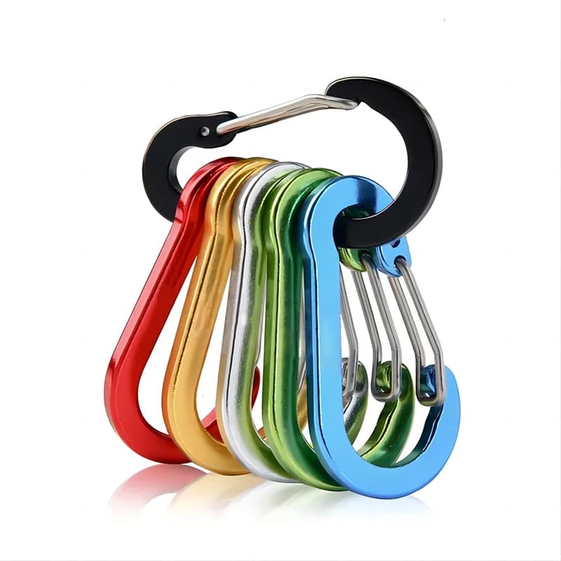 Moschettone per cancello in filo di lega di alluminio D-Ring Taglia 5 Forma di zucca per esterni Zaino multicolore leggero Gancio per bottiglia d'acqua Clip Max