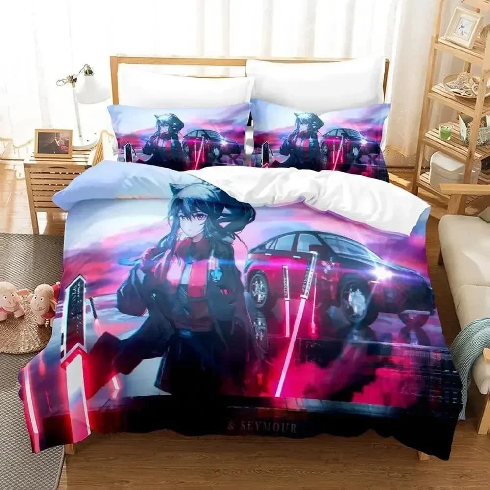 Kawaii Anime Arknights Set biancheria da letto Singolo Twin Completo Queen King Size Set letto Aldult Camera da letto per bambini Set copripiumino Set lenzuola 3D
