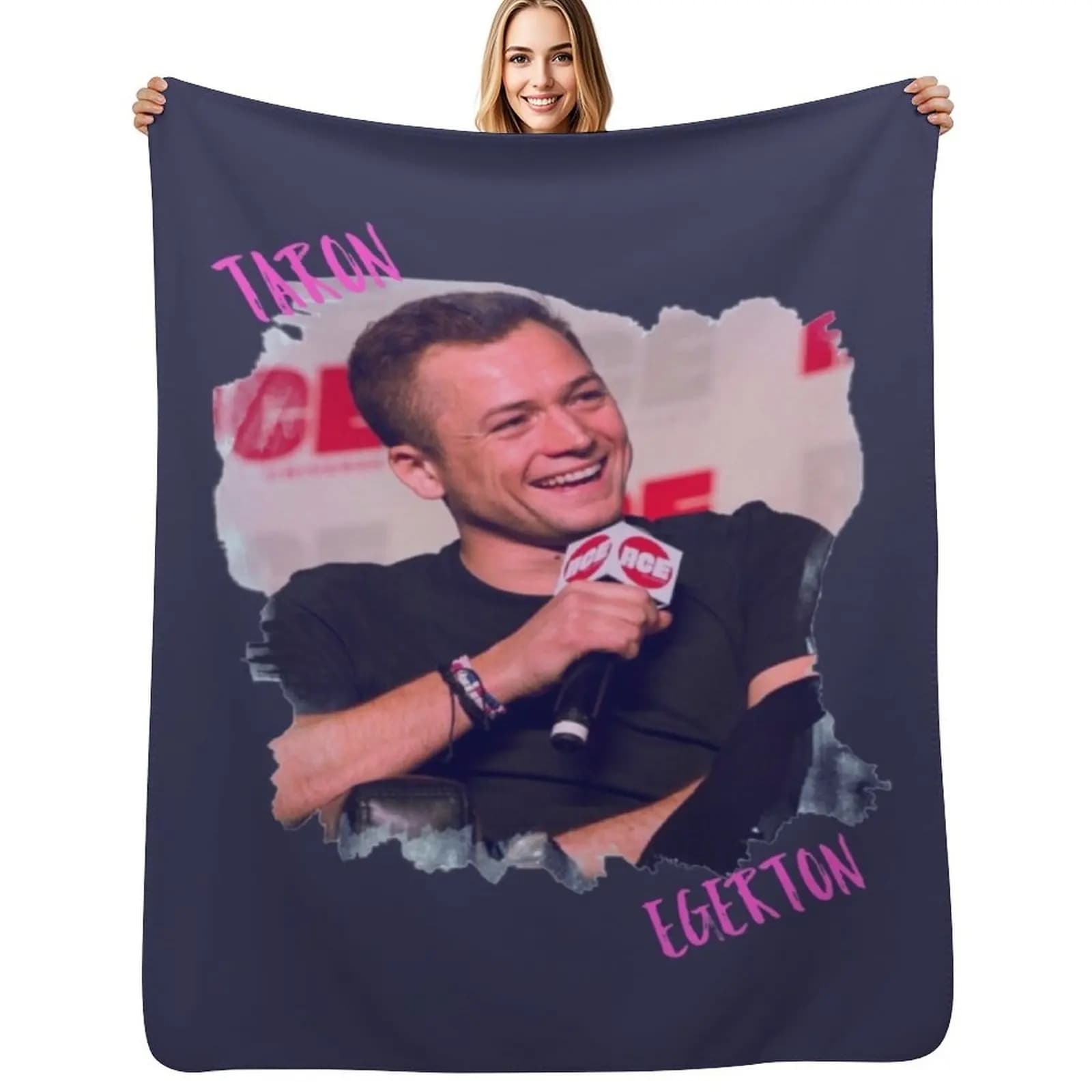 Taron Egerton Ace Comic Con Throw Blanket Large Picnic Bed linens Baby Sleeping Bag Camping Blankets