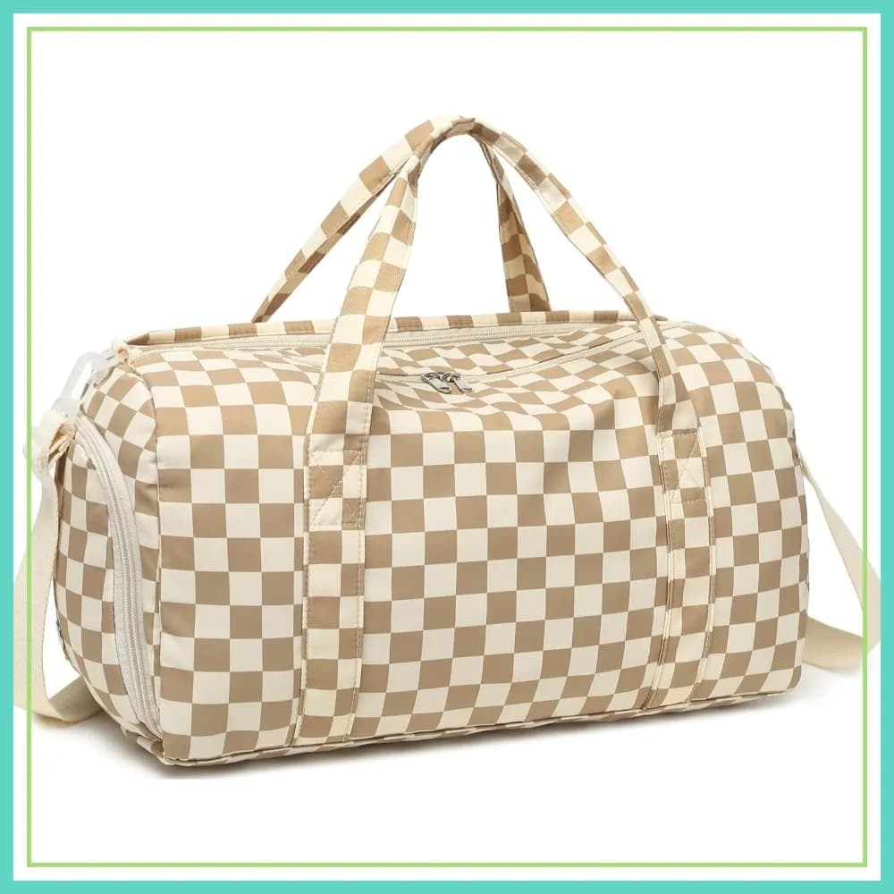 Borsa Sportiva da Palestra con Tasca Impermeabile, Borsa da Viaggio per il Weekend con Scomparto Impermeabile per Scarpe e Foro di Ventilazione per Donne, per Viaggi e Allenamenti