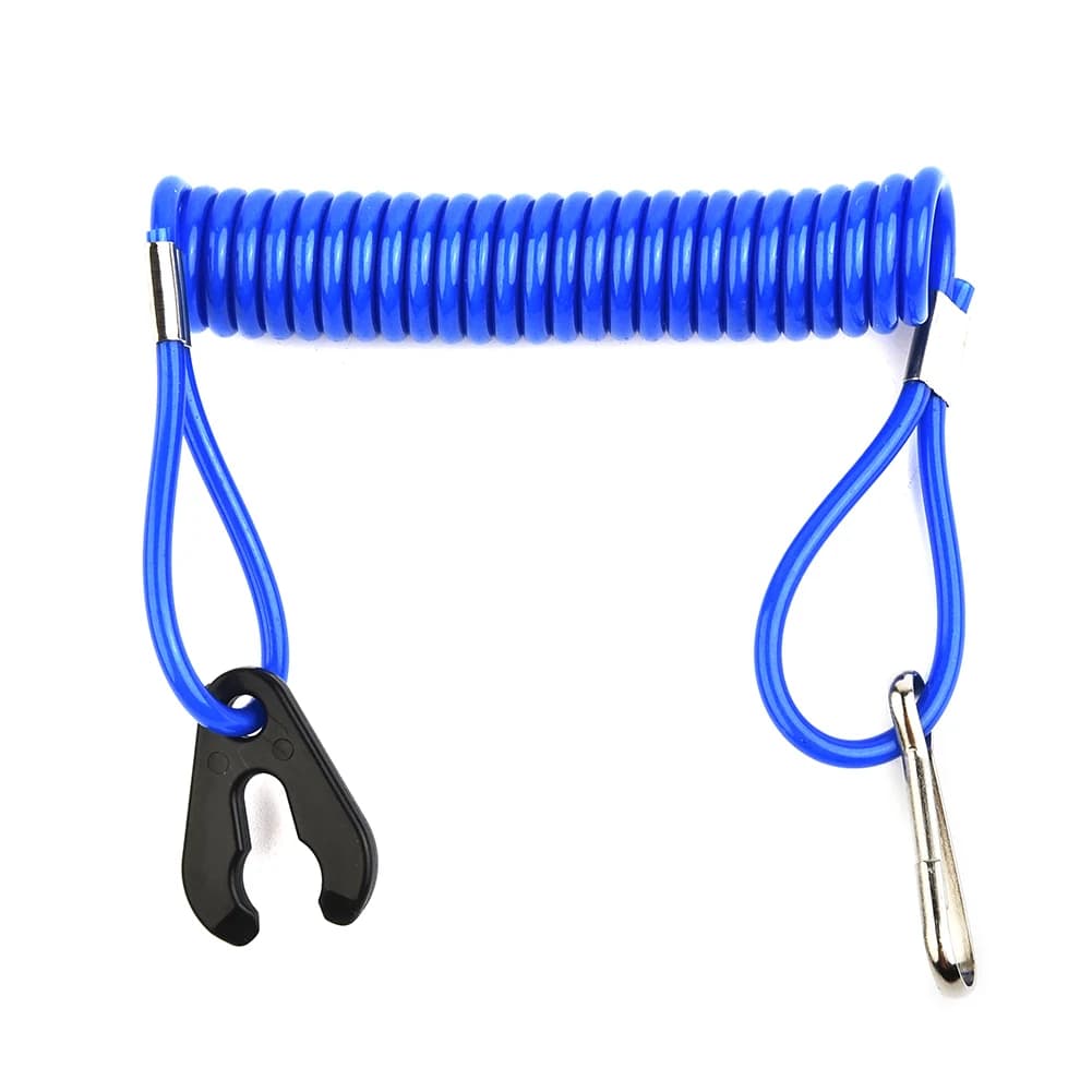 Boat Motor Kill Stop Switch Key Rope Safety Lanyard Tether Waterproof Design Blue For Outboard For Honda For Johnson 1.6m