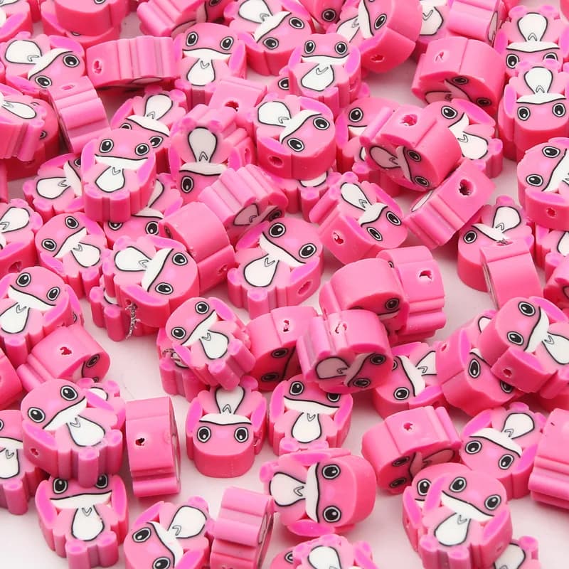 8x10mm perline di argilla rosa carino angelo punto polimero distanziatore perline per collana fai da te braccialetto gioielli fatti a mano che fanno accessori
