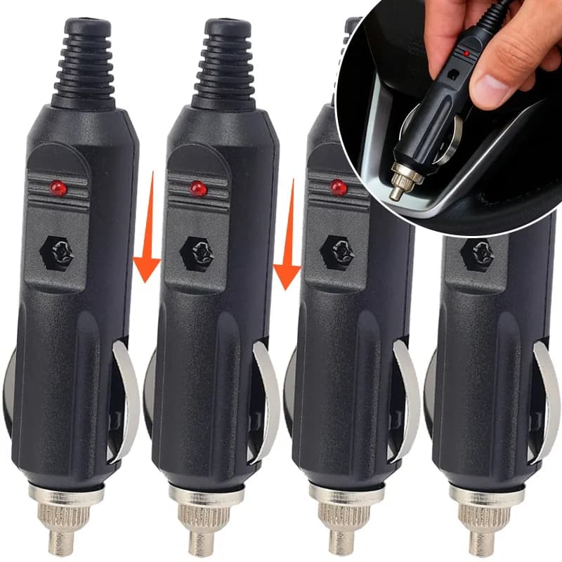 Car Cigarette Lighter Plug Male Socket Adapter Connector 12~24V LED Power Charger Replacement Auto Interior Accessories Part Kit