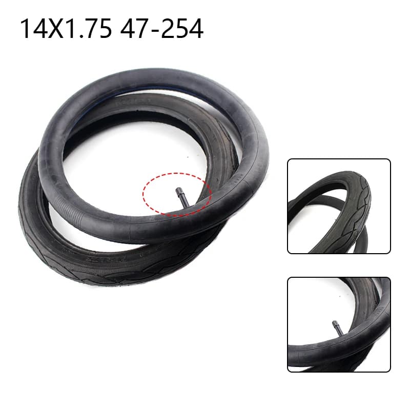 14X1.75 47-254 Camera d'aria per bicicletta per bambini Pneumatico esterno 14 pollici Carrozzina Accessori per ruote 14 * 1.75 Pneumatici