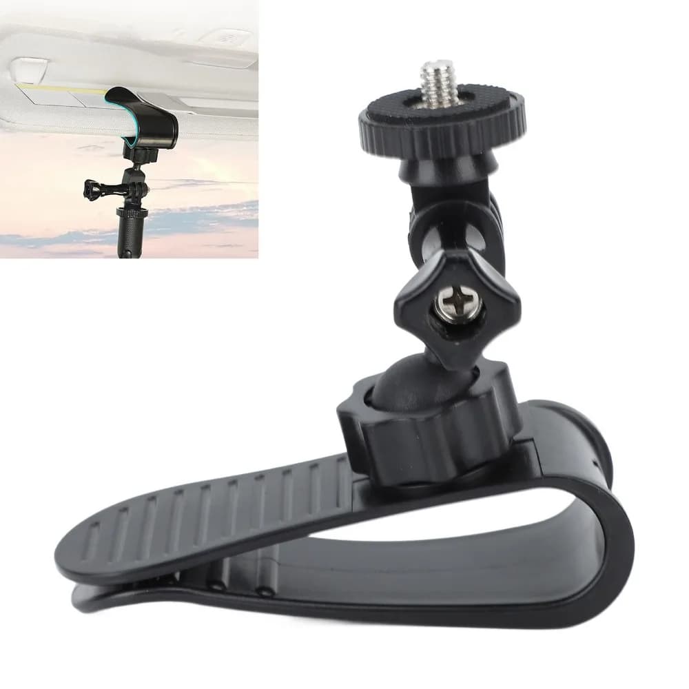 Supporto per Auto in ABS Resistente per Visiera Parasole, Rotazione a 360 Gradi, Supporto Portatile per Telecamera, Supporto Regolabile per Dash Cam per Osmo Pocket 3, Uso in Auto