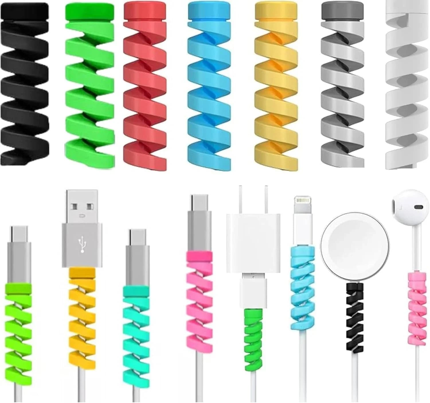 Protezione per cavo di ricarica con clip per avvolgicavo per cavi per telefoni Cavo USB Organizzatore per cavi di gestione per mouse Auricolare