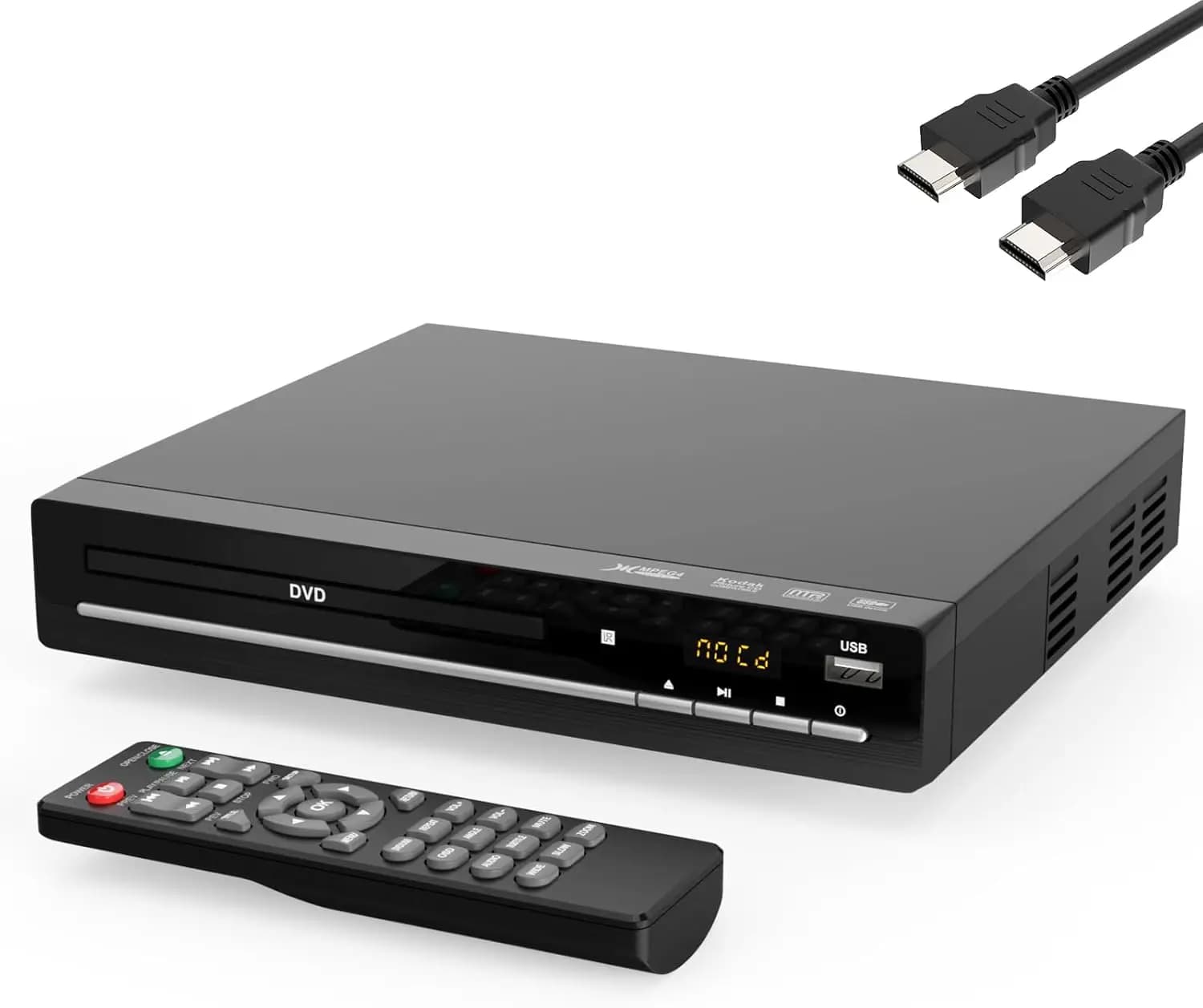 Lettore DVD Universale per TV con HDMI, Porta USB, Telecomando - Riproduce Tutte le Regioni e Formati, Cavi Inclusi