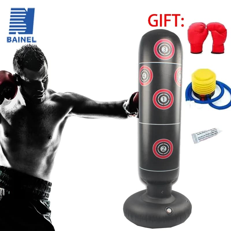 160cm Inflatable Boxing Bag PVC Boxing Bag Adults Kids Sand Bag Boxing Training Sandbag to relieve stress